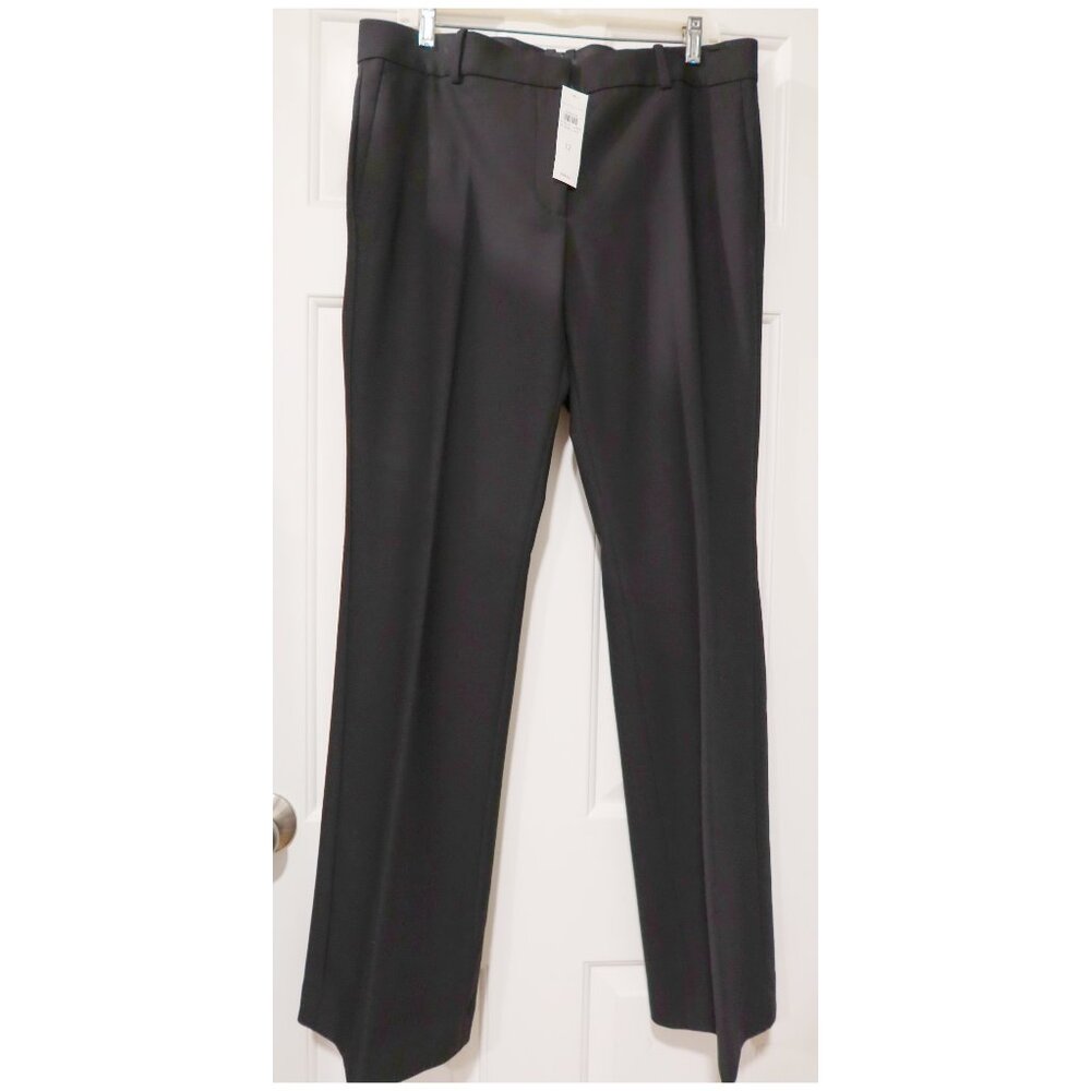NWT - ANN TAYLOR "The Madison Trouser", Mid-rise, Black, MSRP $98, Size 12